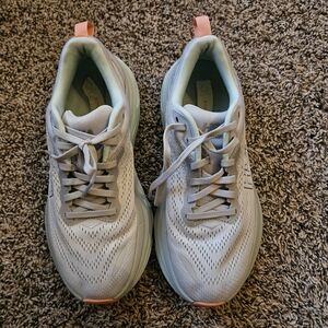 Hoka One One Gray and Mint Athletic Shoes